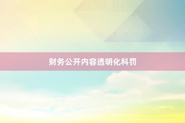 财务公开内容透明化科罚